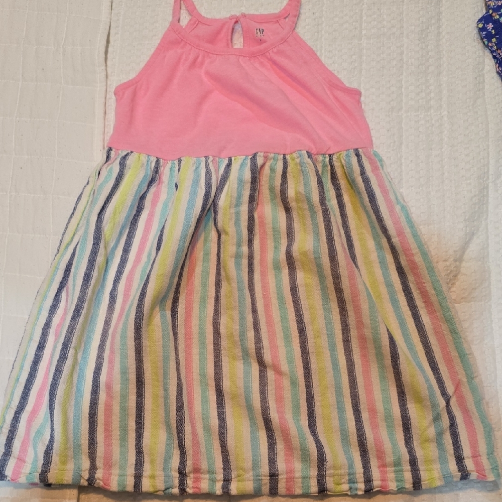 GAP Pink and Yellow Sleeveless Halter Sundress